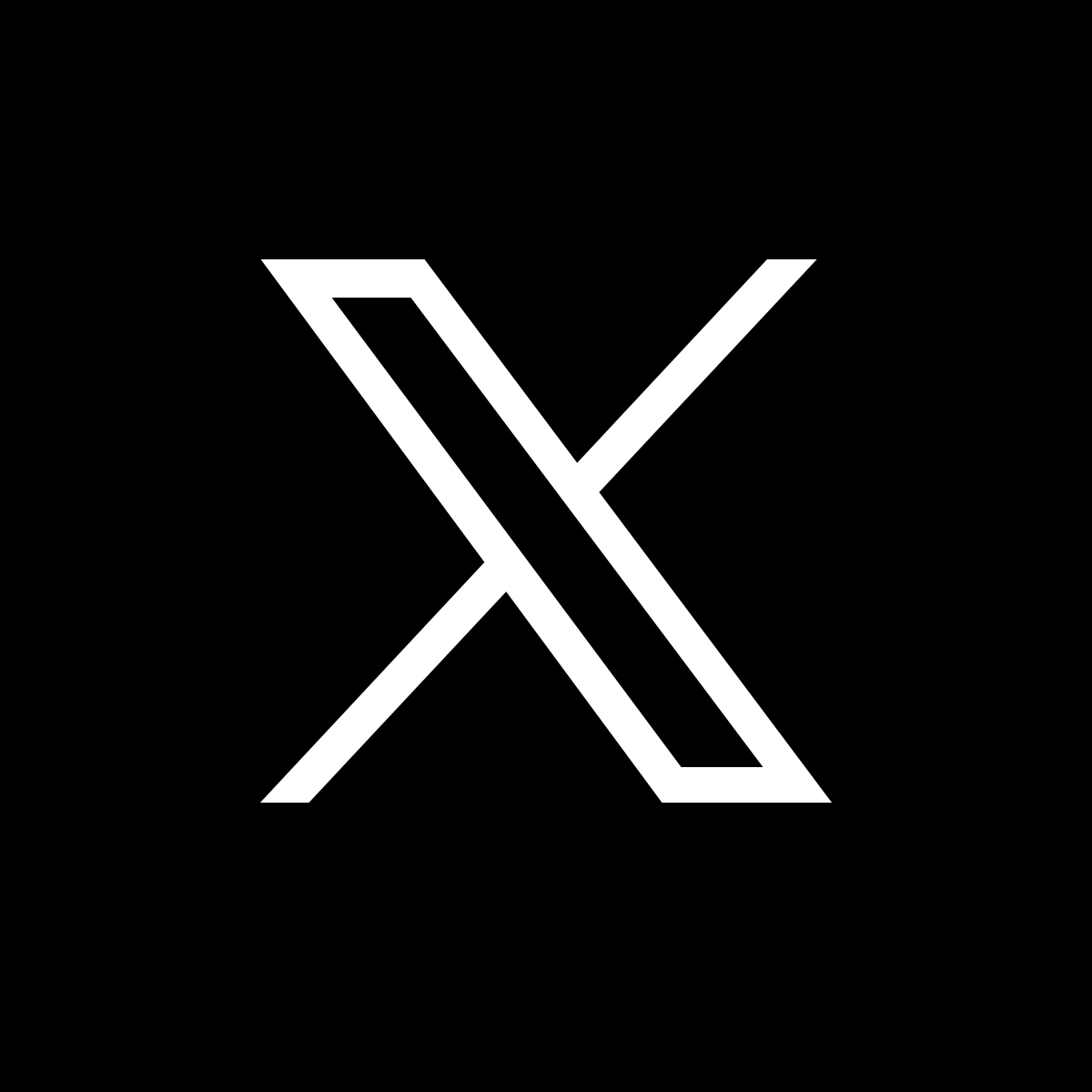 black and white x logo